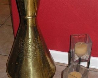 Large Brass Vase or umbrella stand