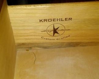 Kroehler Mid Century Modern Highboy Cabinet on Chest