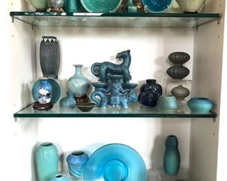 Decorative Pottery & Ceramics:

Rookwood, Van Briggle and Hampshire Pottery.:
Jacob Bang Pottery..
Jonathan Adler Vases..
Frankoma Pottery..
Soft Paste Porcelain..
English Royal Doulton Collectibles..
San Francisco Ceramics..
Bing and Grondahl Porcelain..

