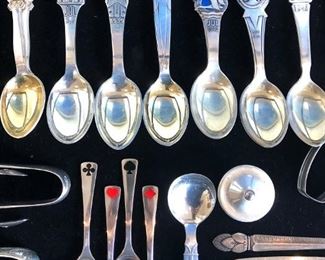 Sterling Flatware:

William & Mary Sterling Flatware & Serving pieces By LUNT, ROGER & BOWLEN. Monogramed with “M”..
Riviera Sterling Flatware Pattern By INTERNATIONAL.. 
Miscellaneous Sterling Flatware by FEDERAL KINGS, OLD COLONIAL, A. MICHELSEN & other DANISH Sterling flatware.. 
Miscellaneous Sterling Serving pieces. 