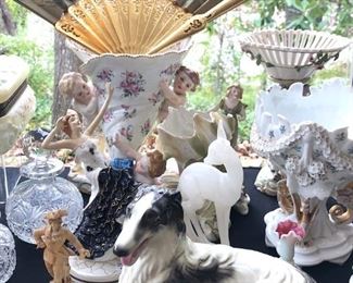 Decorative Pottery & Ceramics:

English Royal Doulton Collectibles..
San Francisco Ceramics..
Italian Polychrome painted hare tile by Frantantoni..
Bing and Grondahl Porcelain..
Boehm Porcelain Angels..

