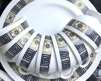 WEDGWOOD BONE CHINA "Asia" Black on White Ground..