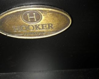 Furniture label on Hooker breakfront cabinet