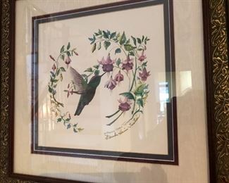 Brenda Harris Tustian signed hummingbird print