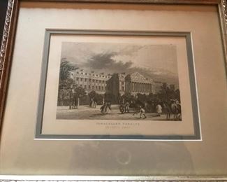One of 6 UK scene antique/reproduction? engraving  prints: Cumberland Terrace Regents Park