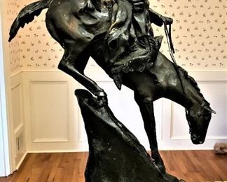 One side of 27" reproduction of Frederick Remington's "Mountain Man" 
