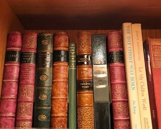 Close-up of vintage books
