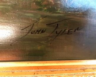 Signature on John Tyler landscape