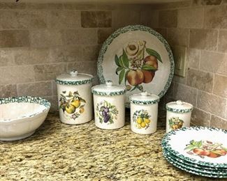 Italian Himark canister set, plates, serving platter and bowl
