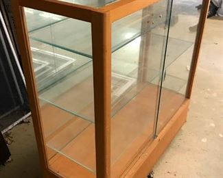 Vintage glass shelf display cabinet