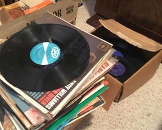 Boxes of albums, 45s 