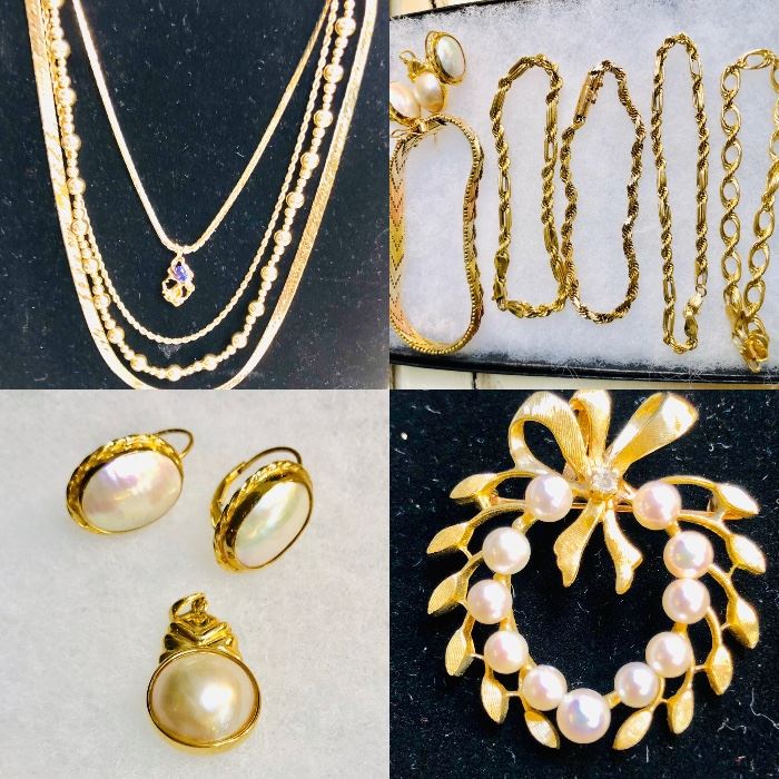 Variety of 14k and 10k Gold Jewelry in excellent Condition . From the estate of the 1957 Miss Missouri. She became a nurse and was married to a Doctor. 