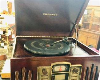 Crosley record player, cassette player, radio. With remote and all the paperwork. In excellent working condition 