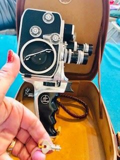 Paillard movie camera & Leather Case 