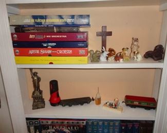 CHINA DOGS AND TRAIN ITEMS