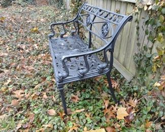 DOLPHIN ARMED PATIO BENCH