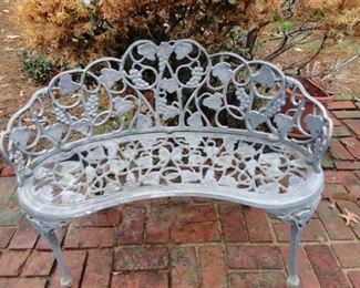 GRAPE WROUGHT IRON PATIO BENCH