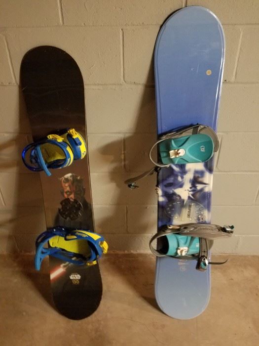 Burton and House snowboards