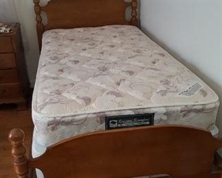 Twin mattress and box spring, also twin bed frame