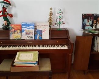 Acrosonic piano and bench,
