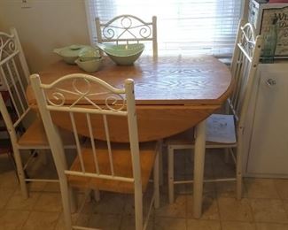Kitchen table with 4 chairs drop leaf
