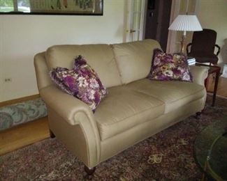 Sherrill roll-arm sofa in bronze fabric