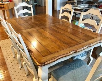 Ethan Allen table with two extra leaves not shown