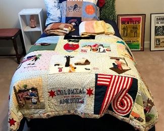 Handmade, heavily embellished Bicentennial quilt