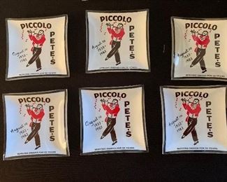New “old stock” Piccolo Pete’s glass coasters.