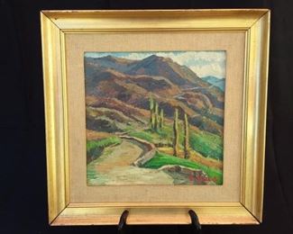Desert Scene with Road Original painting by Artist E Ulla