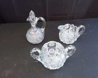 Elegant Cut Glass Creamer Set