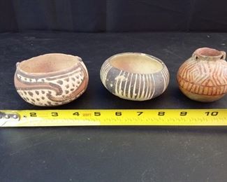 Lot of 3 Ancient Looking Clay Bowls