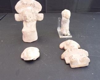 Lot of 4 Clay Central American Artifacts