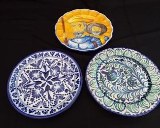 Lot of 4 Colorful Mexican Glazed Plates