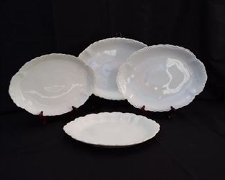 Lot of 4 White Serving Platters