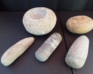 Lot of 5 Ancient Mortar and Pestles