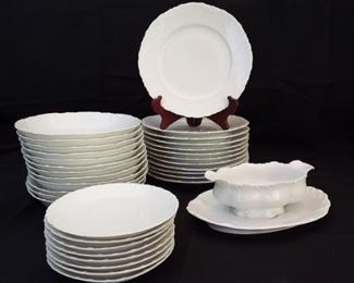 Lot of 31 Vienna Austria Embossed White Dishes