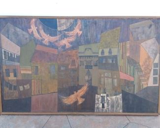 Paisaje con Palomas LARGE 1971 Painting by l. labrana m