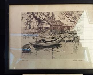 Point Pleasant Pen and Ink Print by Lionel Barrymore