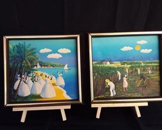 Two Small Colorful Paintings by Rito Dilmah