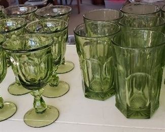 Green Beverage glass set