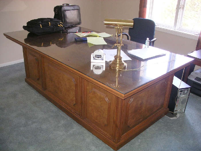 Executive desk  Burled wood
