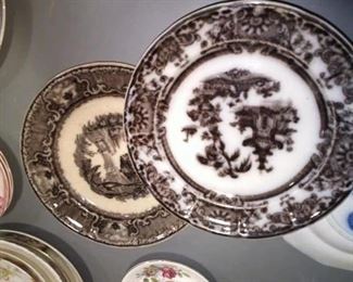 Black transferware, only two plates. These are expensive online but not here
