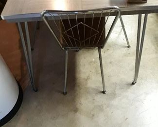 Another retro table with 6 chairs. Look at back of these cool chairs.