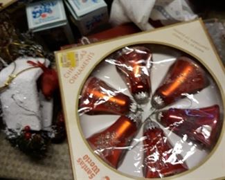 Many vintage ornaments