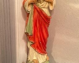 Sacred Heart of Jesus Chalk Ware Italy, Pedestal