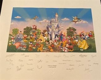 Autographed Walt Disney "A Party In the Kingdom" Print