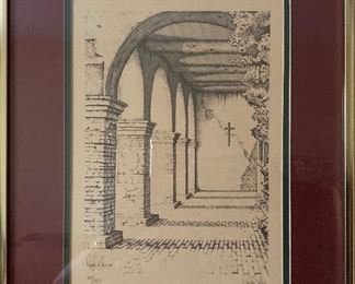 Pen & Ink Reproduction "The Porch" Single Run, Double Signed, Limited Edition 54/250 Douglas Fulks
