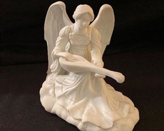 Porcelain Angel Playing a Mandolin