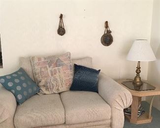 All furniture at this sale blonde wood 